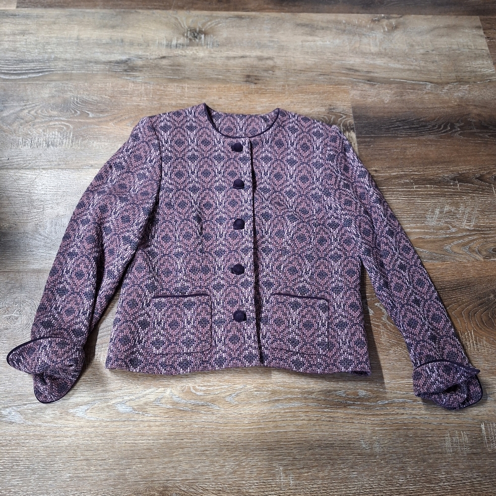 Pendelton Vintage Virgin Wool Ikat Pattern Blazer, Size 10 RN#29685 - Picture 11 of 14